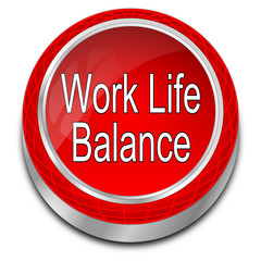 Work Life Balance button - 3D illustration