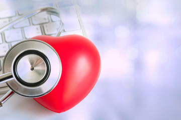 modern  stethoscope medical network connection Healthcare technology network analysis concept