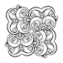 Vector abstract black and white motif