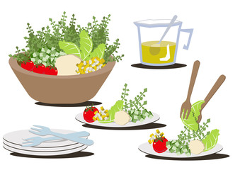 サラダボールのイラスト