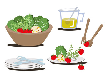 サラダボールのイラスト