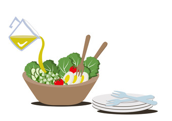 サラダボールのイラスト