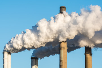 Smoking chimneys of a power station