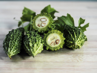 balsam apple, balsam pear, bitter cucumber, bitter gourd, bitter melon