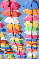 Obraz premium parapluie soleil pluie ete ciel chaleur decoration ombrelle meteo climat rechauffement environnement