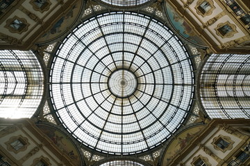 Fototapeta premium Milan,Italy-July 24,2018: Roof of Galleria Vittorio Emanuele II, Milan