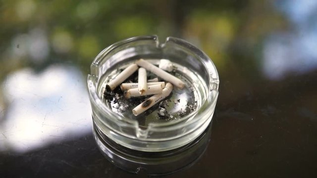 Smoke Cigarette in an ashtray