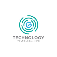 Creative Abstract Technology Concept Logo Design Template