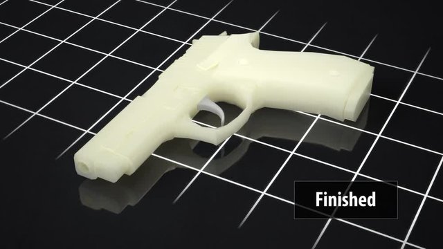 3D print gun printing process 3D animation