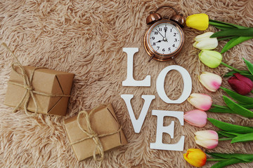 stylish branding mock up valentine's day with romantic decoration