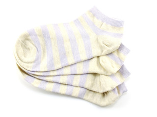 collection of colored socks isolate on white background