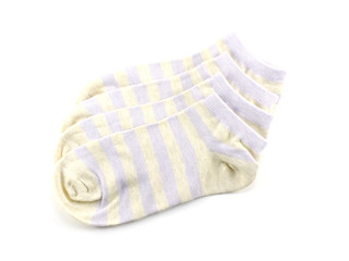 collection of colored socks isolate on white background