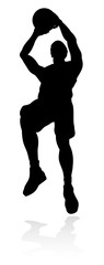 Naklejka premium Basketball Player Silhouette