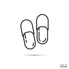 Spa slippers vector icon. Spa and relaxation symbol.