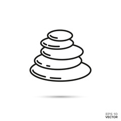 Stacked pebbles vector icon. Zen, meditation and harmony symbol.