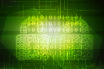 2d illustration Safety concept: Closed Padlock on digital background