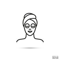 Facial mask vector icon. Spa, beauty and cosmetics symbol.