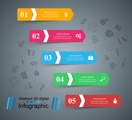 3D infographic design template and marketing icons.