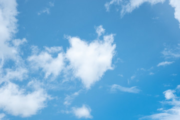 Heart shape cloud on clear blue sky
