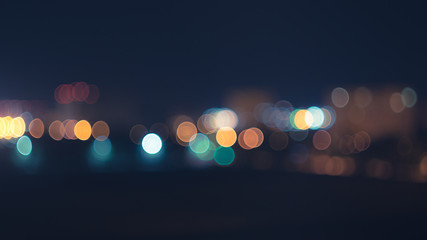 bokeh blurred night background city night light - obrazy, fototapety, plakaty