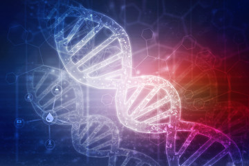 2d render of dna structure, abstract background