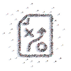 A lot of people form business, idea, icon . 3d rendering.