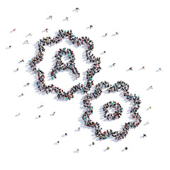 A lot of people form business, idea, icon . 3d rendering.