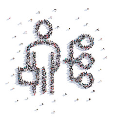 A lot of people form business, idea, icon . 3d rendering.