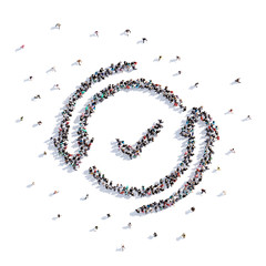 A lot of people form check marks, icon . 3d rendering.