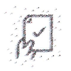 A lot of people form check marks, icon . 3d rendering.