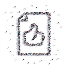 A lot of people form certificate, like, icon . 3d rendering.