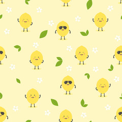 pattern with cartoon lemon