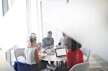 Multi-ethnicity business colleagues in office