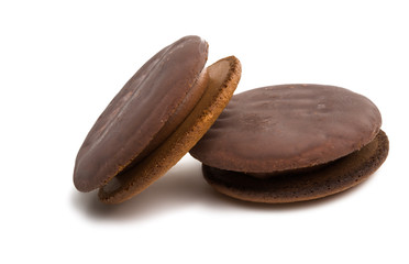 biscuits with chocolate cream isolated