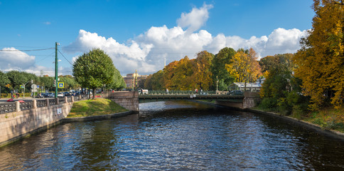 Fototapeta premium View of the embankment of Moyka river in Saint-Petersburg