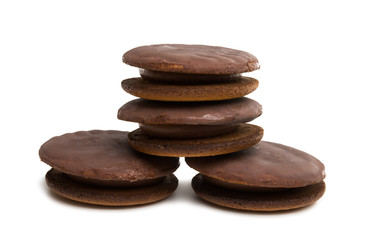 biscuits with chocolate cream isolated