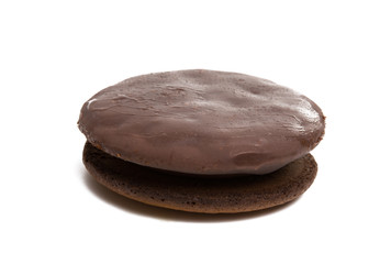 biscuits with chocolate cream isolated