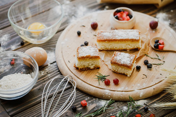 pancakes with berries and honey