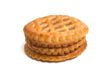 biscuit with apple filling isolated