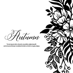 Collection of autumn card flower design vector illustration