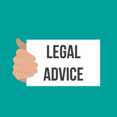 Man showing paper LEGAL ADVICE text