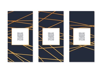 Vector banners in minimalistic style. Thin linear pattern.