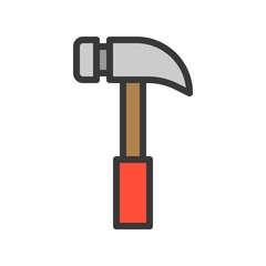Hammer, handyman tool filled outline icon