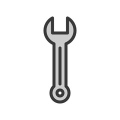 Spanner, Filled outline icon, carpenter and handyman tool and equipment set