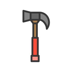 claw Hammer, handyman tool filled outline icon