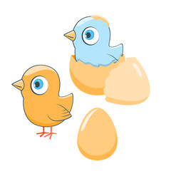 happy cartoon chickens