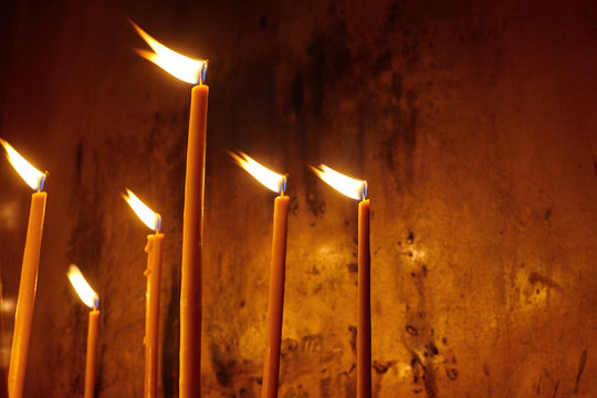 Candles on an orthodox church.