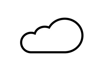 cloud icon vector, solid logo illustration, black and white pictogram isolated on white . Download icon