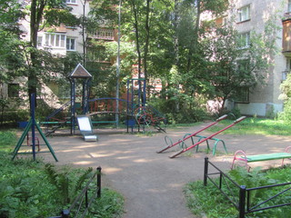 Empty playground in the yard