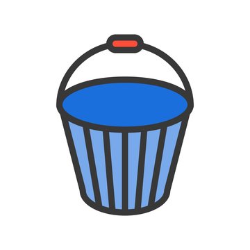 recommend clip art: Plastic bucket, Filled outline icon, handyman tool and equipment set